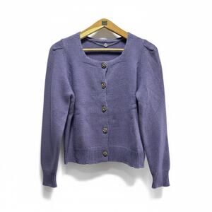 NWT Lavender Cashmere Knit Cardigan with Jeweled Buttons